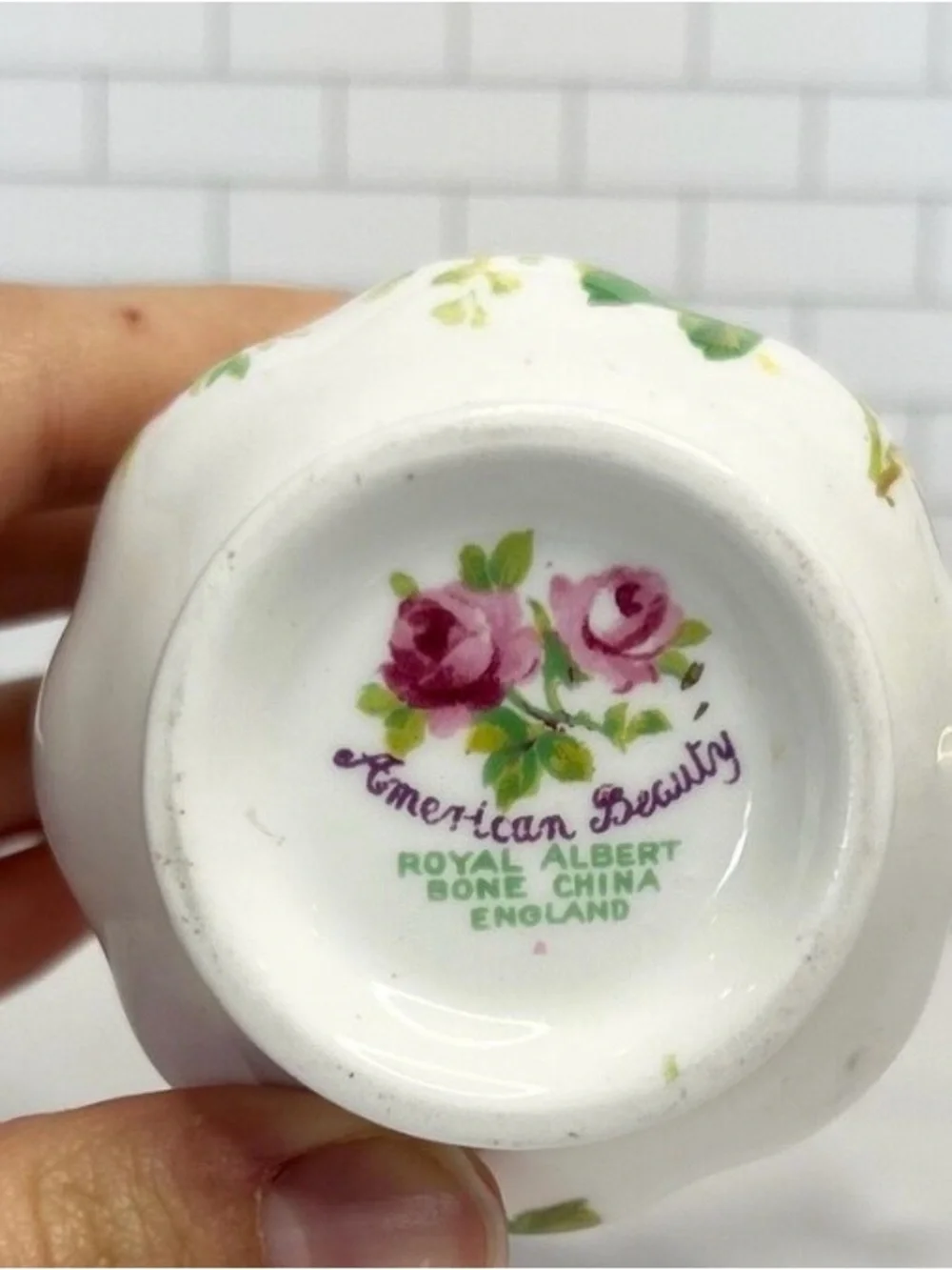Royal Albert Pink Rose Bone China Creamer with Gold Accent